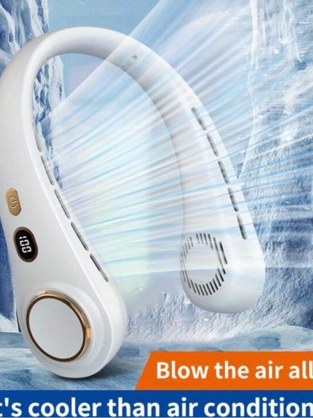 Portable White Hands-Free Neck Fan